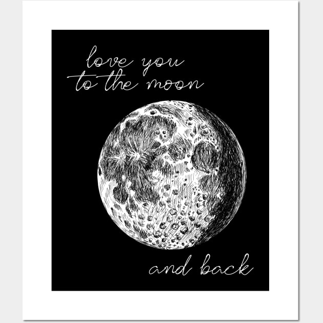 Love You To The Moon And Back Wall Art by rachelsfinelines